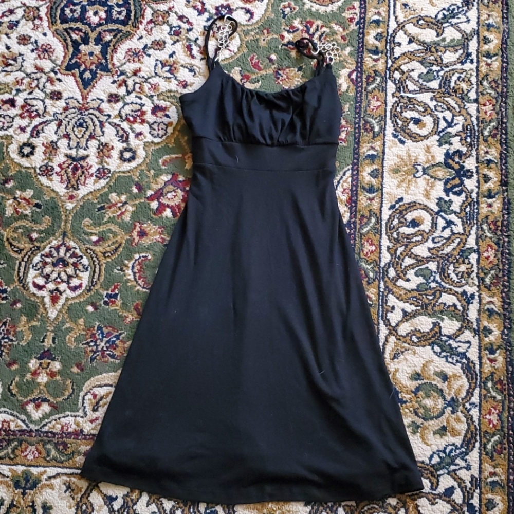 Premier Black Empire Waist Dress, Sz M